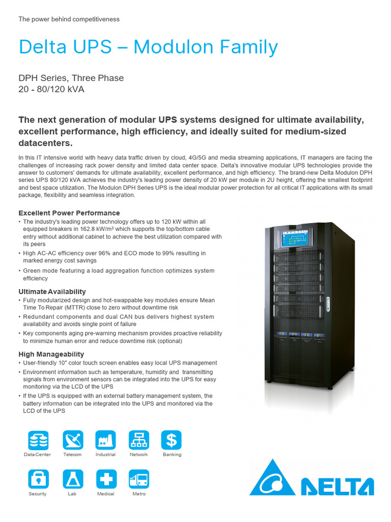 Leaflet ups dph 80 120 kva en v6 pdf alternating current data center