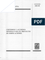 COVENIN 2002-88 CRITERIOS Y ACCIONES MINIMAS PARA EL PROYECTO DE EDIFICACIONES