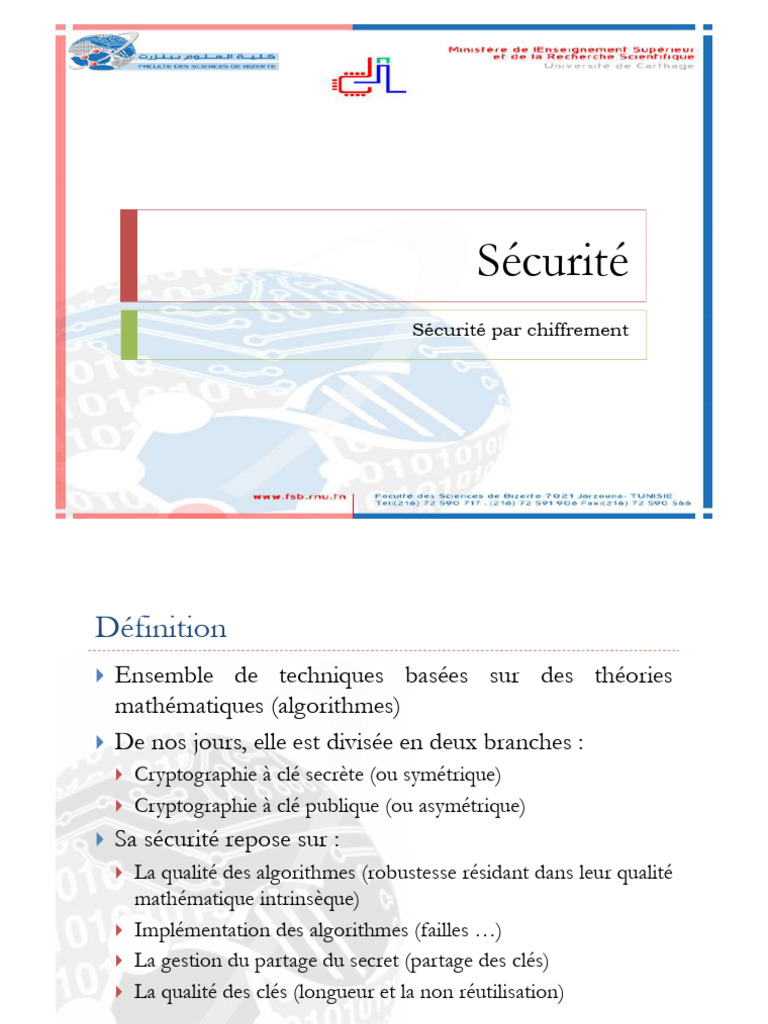 Introduction au chiffrement et sécurité | PDF | Cryptage | Public-key ...