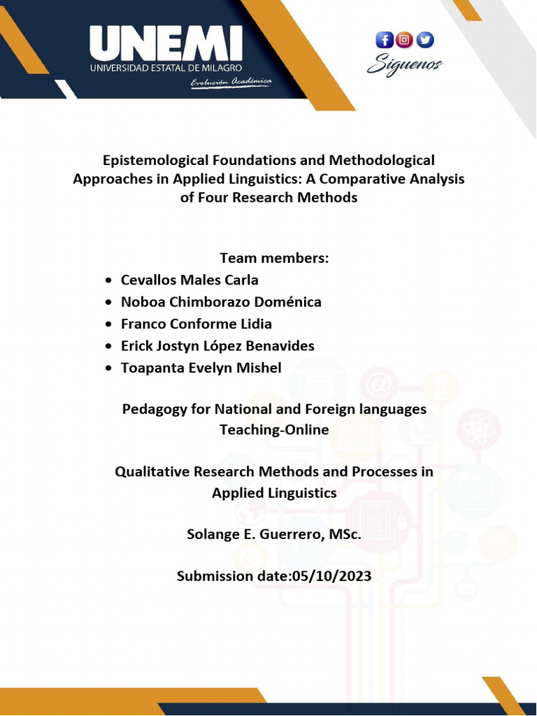 Comparative Analysis of Research Methods in Applied Linguistics | PDF ...