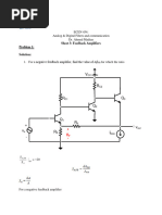 Sheet 3 FeedBack Amplifiers Solution