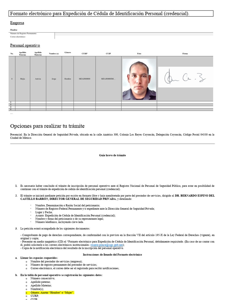 Formato para Cédula de Identificación Personal | PDF | Resolución de imagen