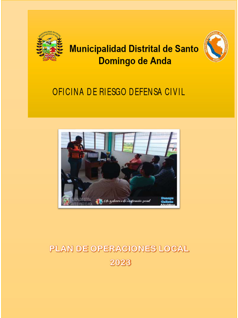 Plan de Operaciones L Santo Domingo de Anda 2023-2024 | PDF | Lluvia ...