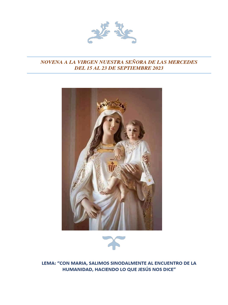 Novena a la Virgen de las Mercedes 2023 | PDF | María, madre de Jesús ...