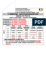 Cronograma Da Semana de Provas 1º Bimestre - Ensino Médio