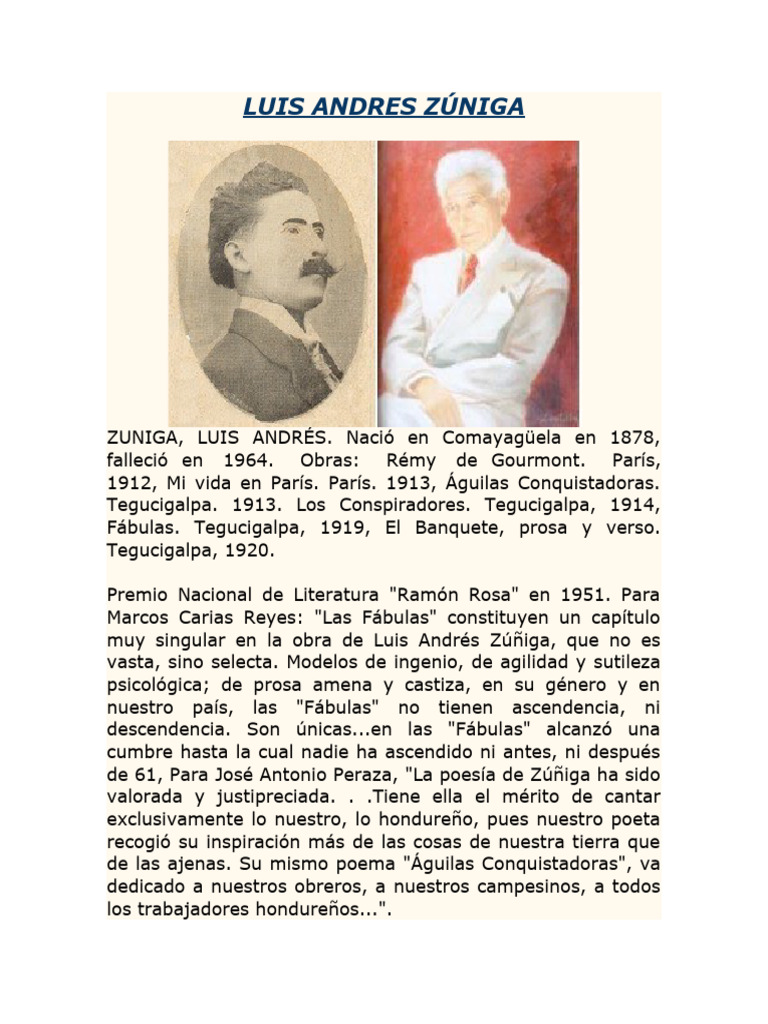 Biografia de Luis Andres Zúniga | PDF