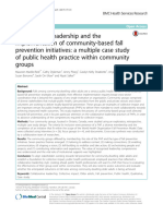 Collaborative Leadership and The Implementation of Community Based Falls Prevention