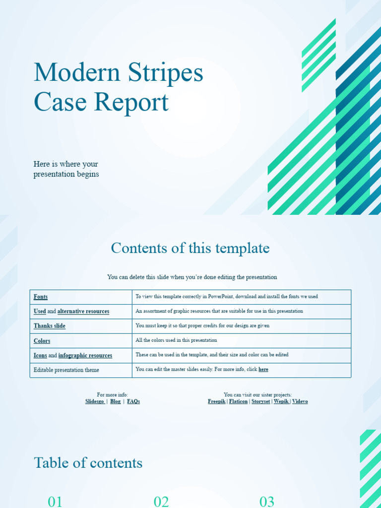 Modern Stripes Case Report by Slidesgo | PDF | Planets | Saturn