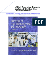 Marketing of High Technology Products and Innovations 3rd Edition Mohr Solutions Manual