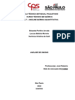 Aqql Relatório - Análise de Ânions