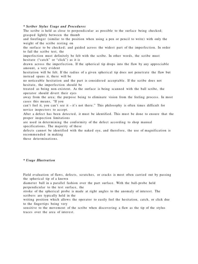 Scriber Tool Usage and Techniques | PDF | Writing | Office Work