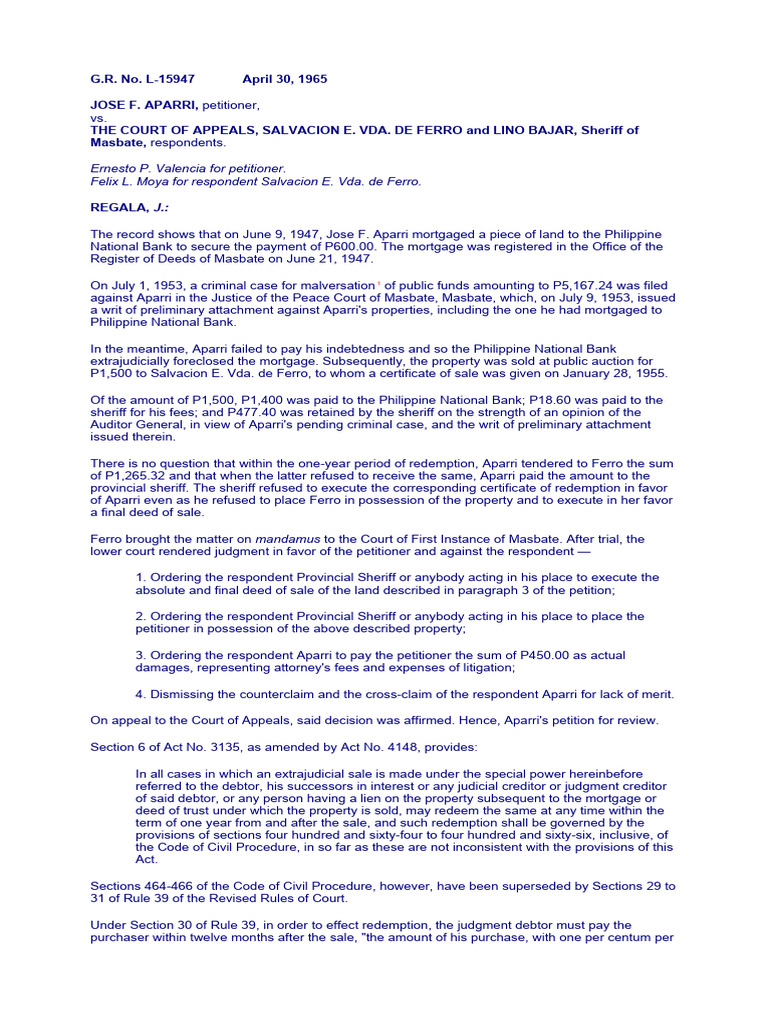 Rule 68: Redemption in Foreclosure Cases | PDF | Mortgage Law | Foreclosure
