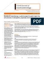 Neoadjuvant Chemotherapy Vs Upfront Surgery For Gastric Signet Ring Cell Carcinoma A Retrospective, Propensity Score-Matched Study