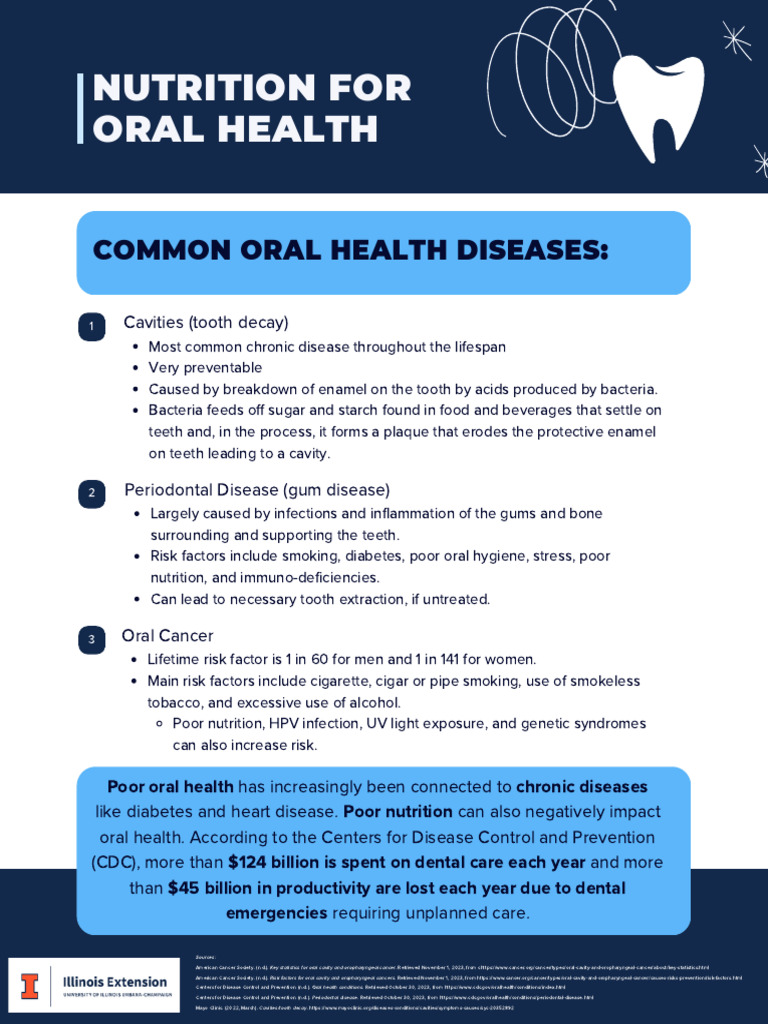 Nutrition For Oral Health Diabetes Program Handout PDF Oral Hygiene