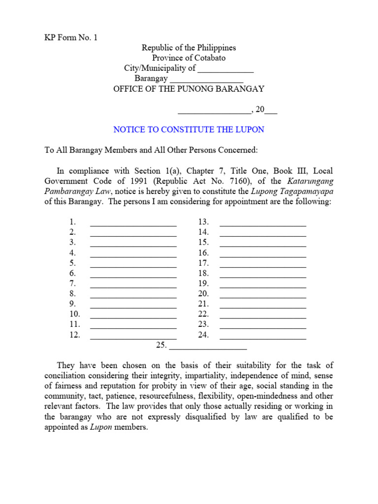 KP Forms PDF Government Judiciaries