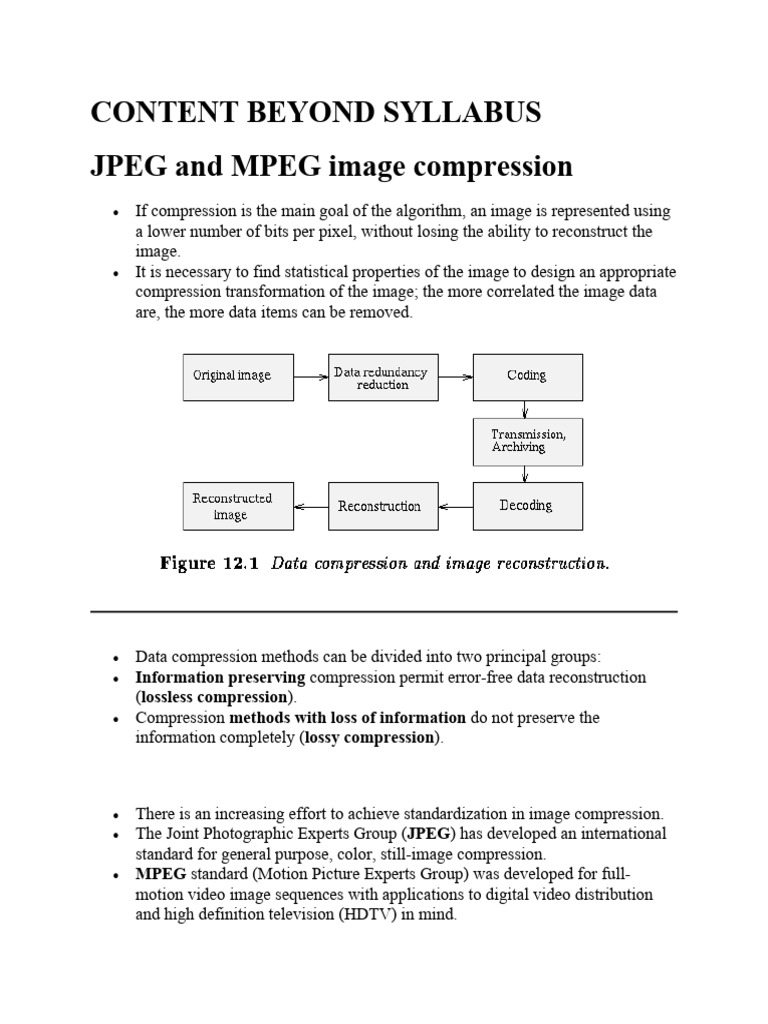 JPEG vs MPEG: Compression Techniques | PDF | Data Compression | Video
