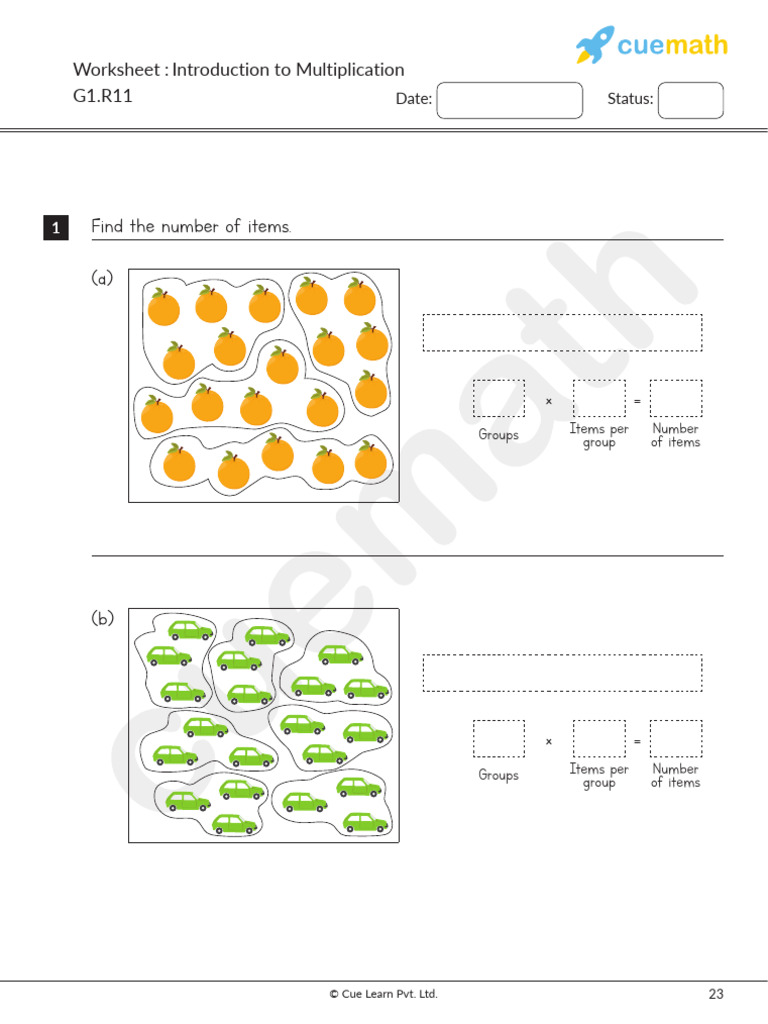 1st Grade Math Worksheet Introduction To Multiplication | PDF