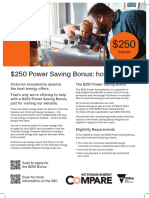 $250 Power Saving Bonus Factsheet Print