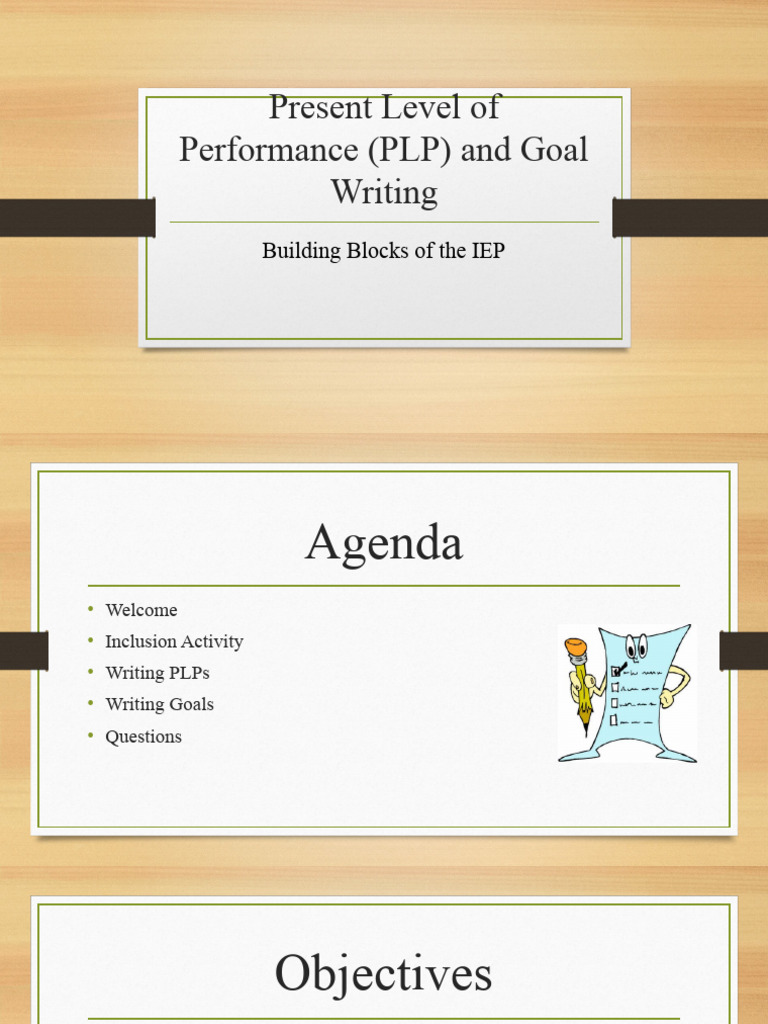 How To Write PLPs and Goals | PDF | Individualized Education Program ...