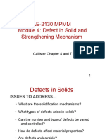 Module 4 Defects in Solids and Strengthening Mechanism