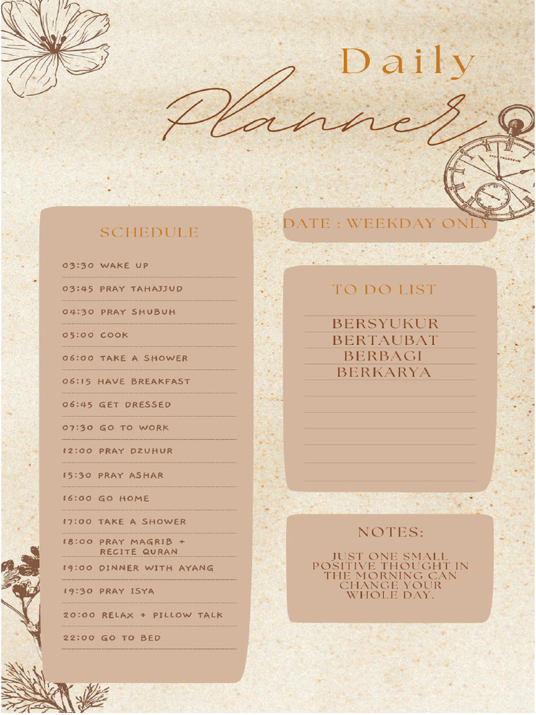 Daily Routine Weekday | PDF