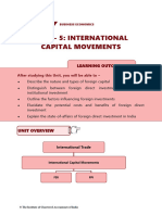Unit - 5: International Capital Movements: Learning Outcomes