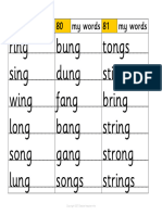Ring Sing Wing Long Song Lung Bung Dung Fang Bang Gang Songs Tongs Sting Bring String Strong Strings