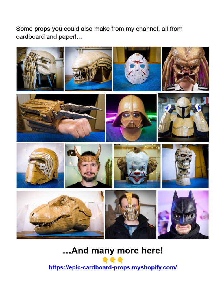 Cardboard Prop Templates Collection | PDF