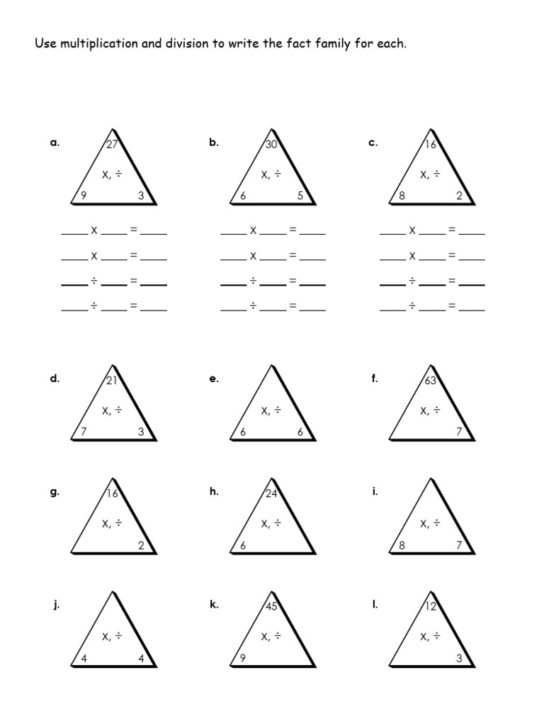 Fact Families: Multiplication & Division | PDF