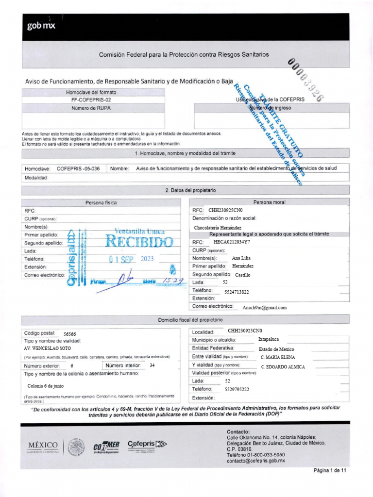 Cofepris permiso pdf