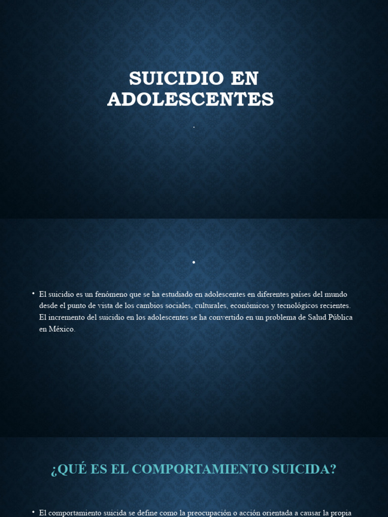 Suicidio en Adolescentes | PDF | Suicidio | Adolescencia