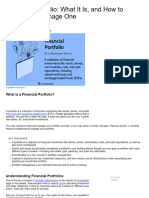 Financial Portfolio - What It Is, and How To Create and Manage One