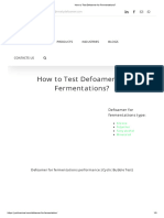 How To Test Defoamer For Fermentations