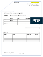 Order Processing ADD-1 SOP