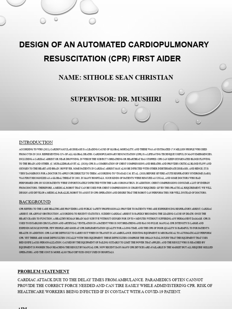 Sithole Sean CPR Proposal Presentation | PDF | Cardiopulmonary ...