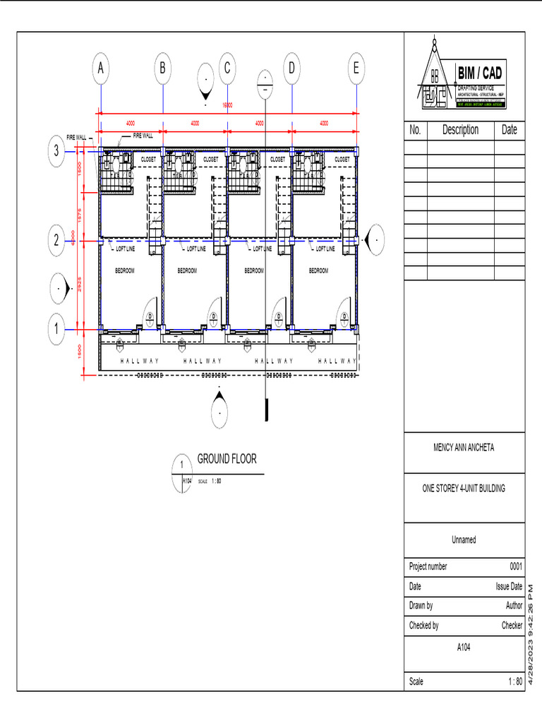 One Storey 4-Unit Building Plans | PDF | Autodesk Revit | Application ...