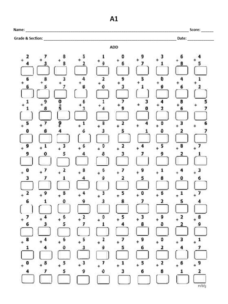 Math Window Card A1 and S1 PDF