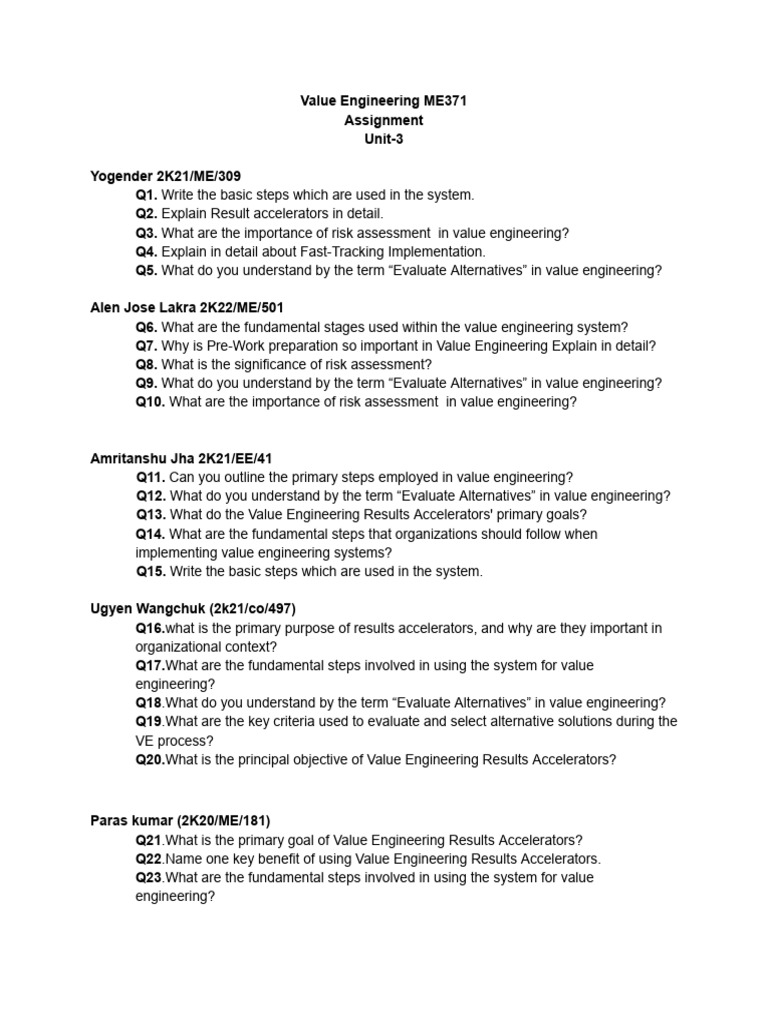 Unit 3 value engineering 1 pdf engineering risk