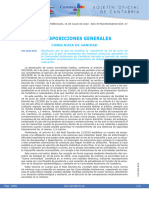 Disposiciones Generales: Consejería de Sanidad