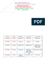 Doon Junior School: Examination Schedule For (NUR - U.K.G) UNIT - II (2023-2024)