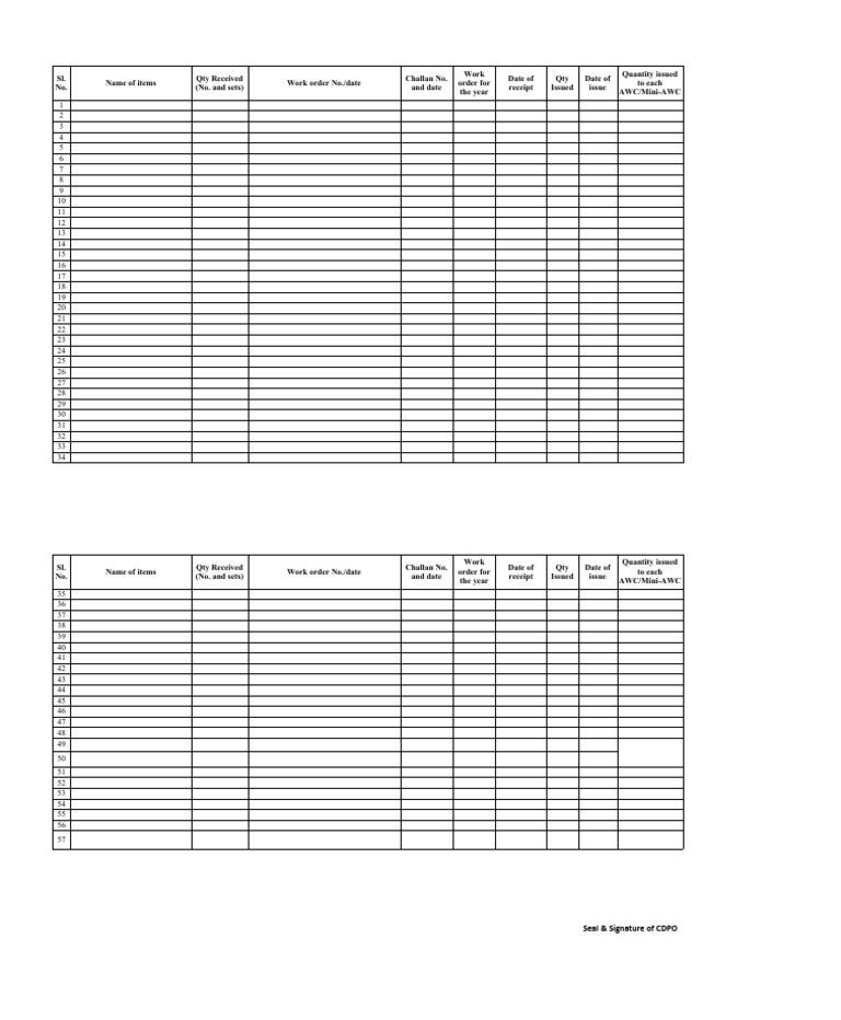 Model Sheet 3 For Stock Register ICDS Project | PDF | Technology ...