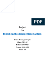 Blood Bank Management System: Project On