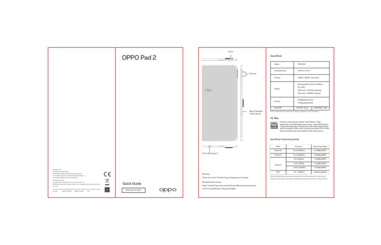 Quick Guide Pad 2 OPD2202 ID | PDF