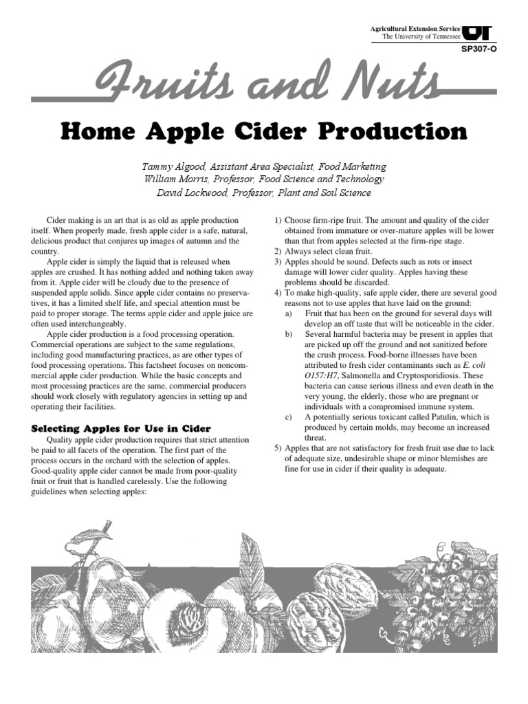 Article - Home Apple Cider Production - Food Growing & Preservation | PDF