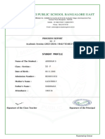 Student Profile: Progress Report Academic Session (2023-2024) / HALF YEARLY EXAM