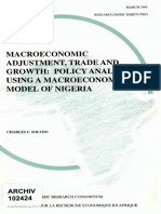 Macroeconomic Adjustment, Trade Growth: Policy Macroeconomic Model Nigeria