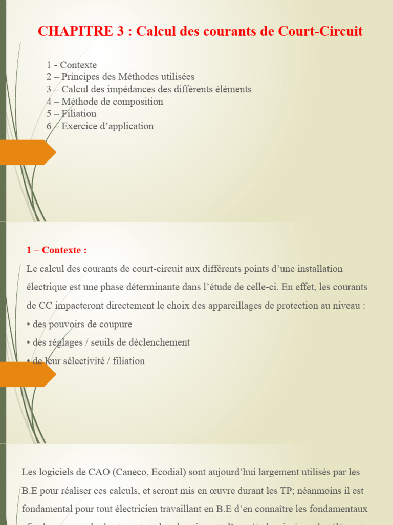 Calcul Des Courants de CC | PDF | Transformateur électrique | Impédance ...