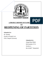 Reopening of Partition