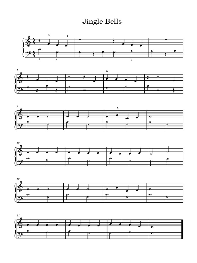 jingle bells sheet music free download