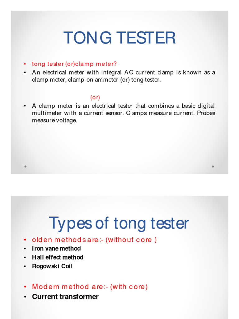 Tong Tester PDF Electrical Engineering Physical Quantities